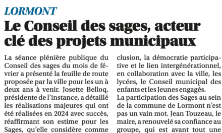 Assemblée plénière de l’instance CONSEIL DES SAGES de Lormont (33)